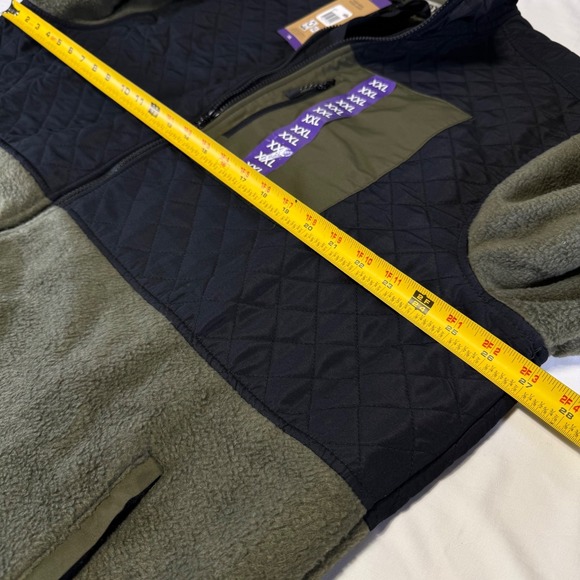 NWT Eddie Bauer Mixed Media Fleece Jacket Mens 2XL Green Black Full Zip Pockets - Picture 6 of 7